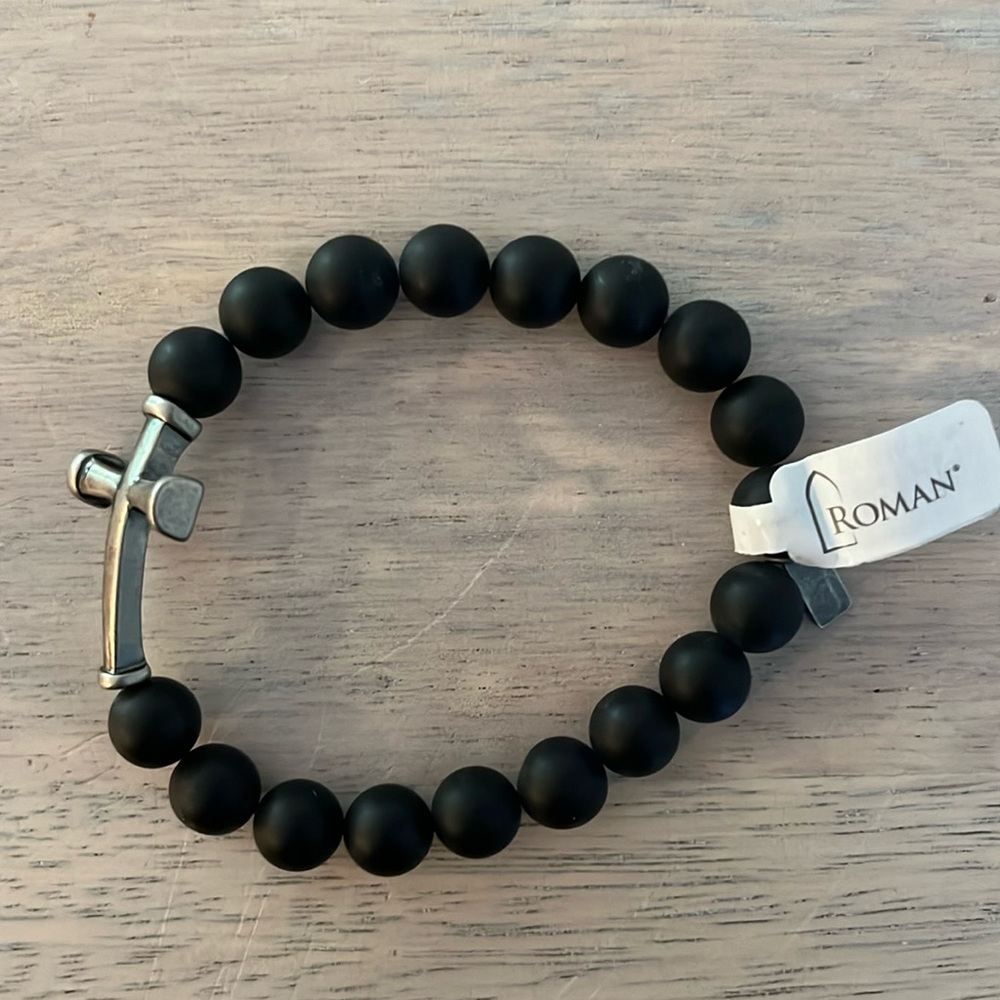 Roman Bead Cross Bracelet